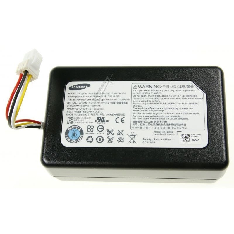 อะไหล่แท้ /แบตเตอร์รี่เครื่องดูดฝุ่นหุ่นยนต์ POWERbot/SAMSUNG /DJ96-00193E ASSY BATTERY LI IB;LI-ION