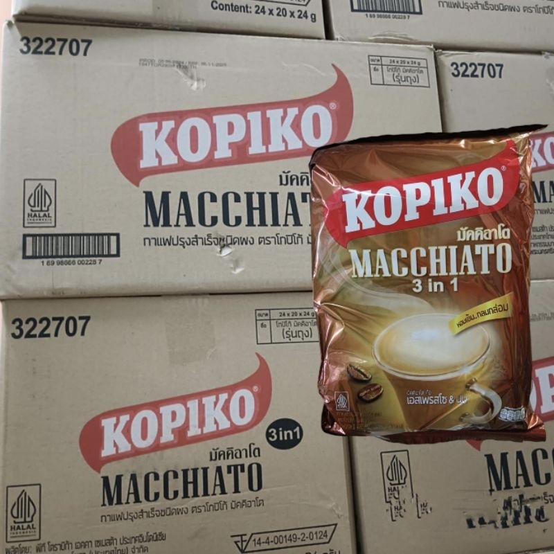โกปิโก้กาแฟ3in1มัคคิอาโต 24ก.x20ซอง KoPiKo ยกลังX24แพ็ค