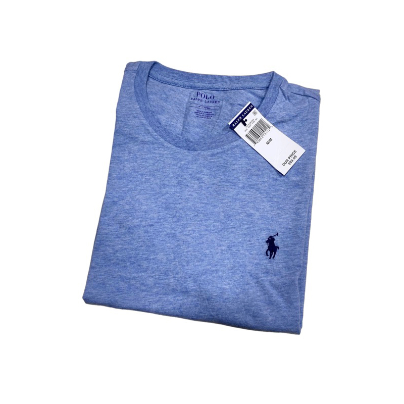 เสื้อยืด CUSTOM SLIM FIT ฟ้าอ่อนปักม้ากรม(ล๊อตใหม่ล่าสุด)!!