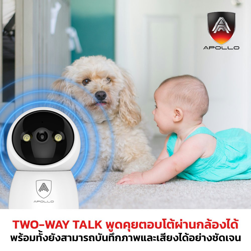 APOLLO APL-IPC-WF121W กล้อง Wi-Fi หมุนได้ 360องศา 2MP Full Color ภาพสีกลางคืน กล้องวงจรปิด CCTV