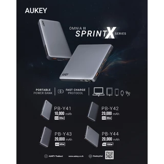 AUKEY พาวเวอร์แบงค์ชาร์จเร็ว Sprint X Series 30W 10K-20K mAh Power Bank with PD3.0 PB-Y41/Y42/Y43