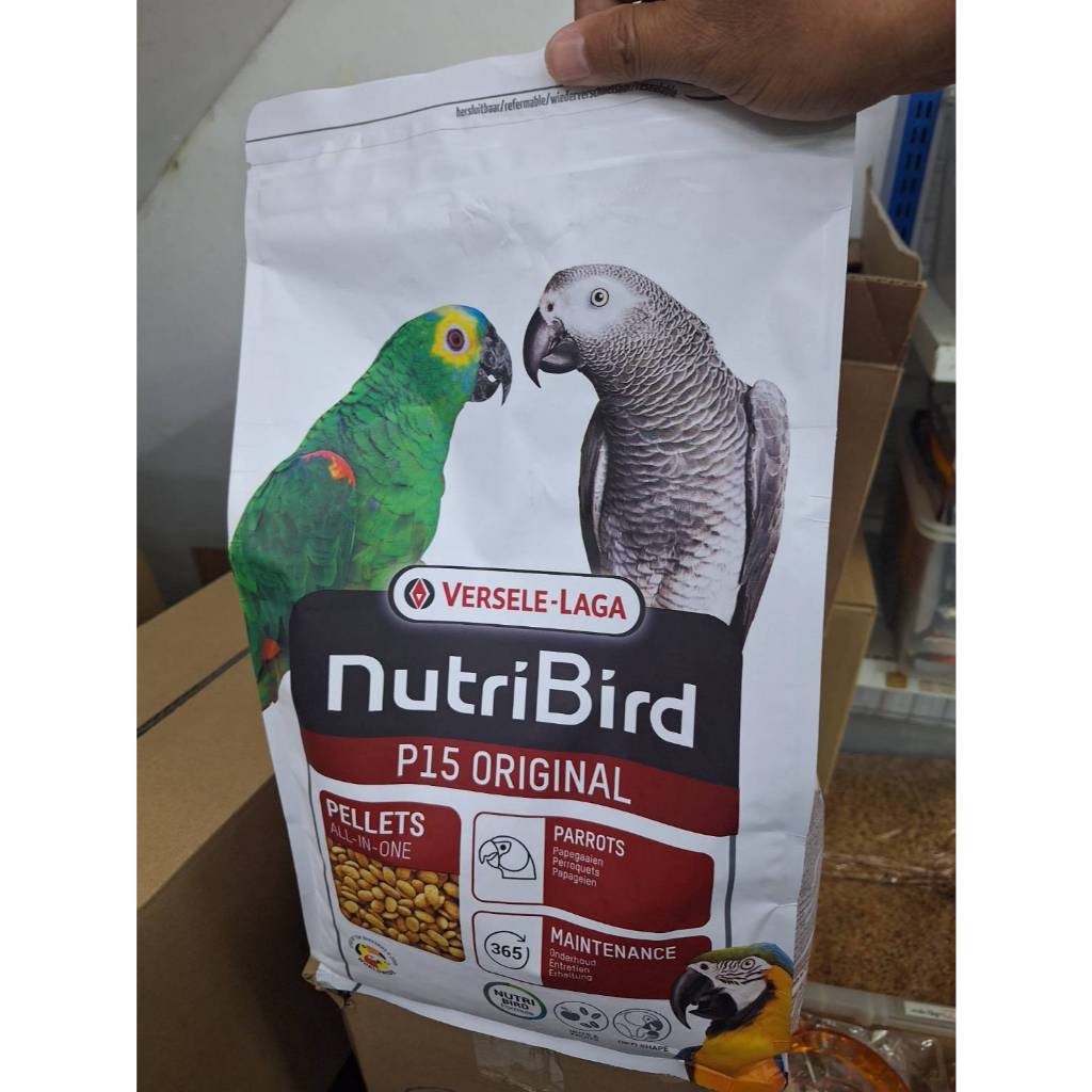 Versele laga NutriBird P15 Original อาหารนกเม็ดสีธรรมชาติ สำหรับนกแก้ว สารอาหารครบ 1กก.