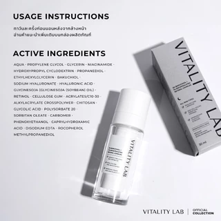 Bakuchiol 2% + Encapsulated Retinol Complex 1% เรตินอลเซรั่มจากธรรมชาติสำหรับคนที่มีปัญหาริ้วรอยและร่องลึก VITALITY LAB