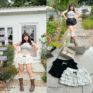 (Wr) กระโปรงกางเกง ชั้นๆ แต่งโบว์ ผ้าฝ้ายเนื้อดี น่ารักมาก ฮ…