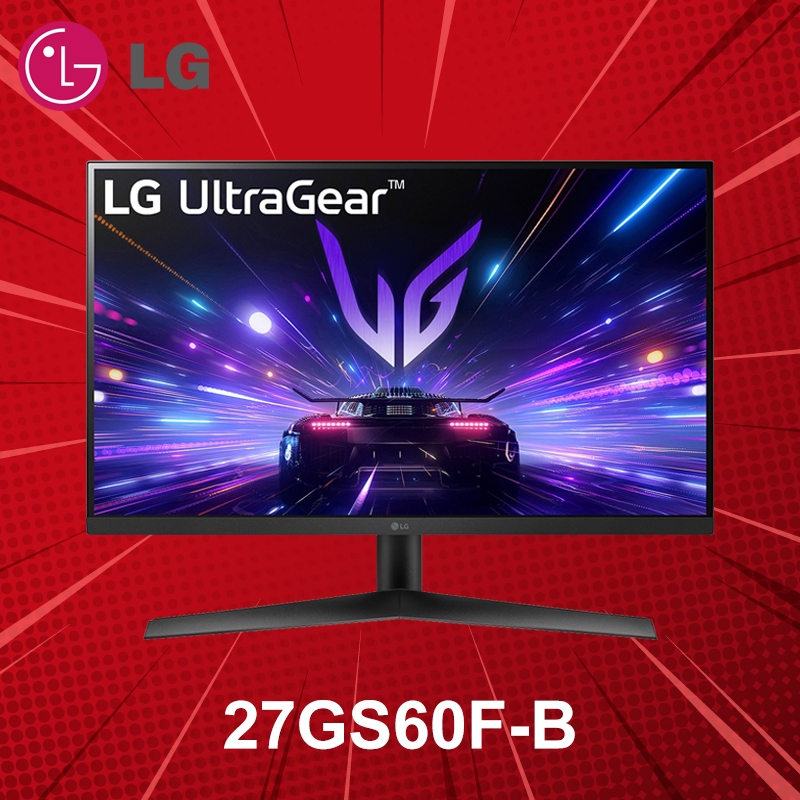 จอมอนิเตอร์ 27" LG UltraGear 27GS60F-B IPS FHD 180Hz ประกันศูนย์ 3 ปี