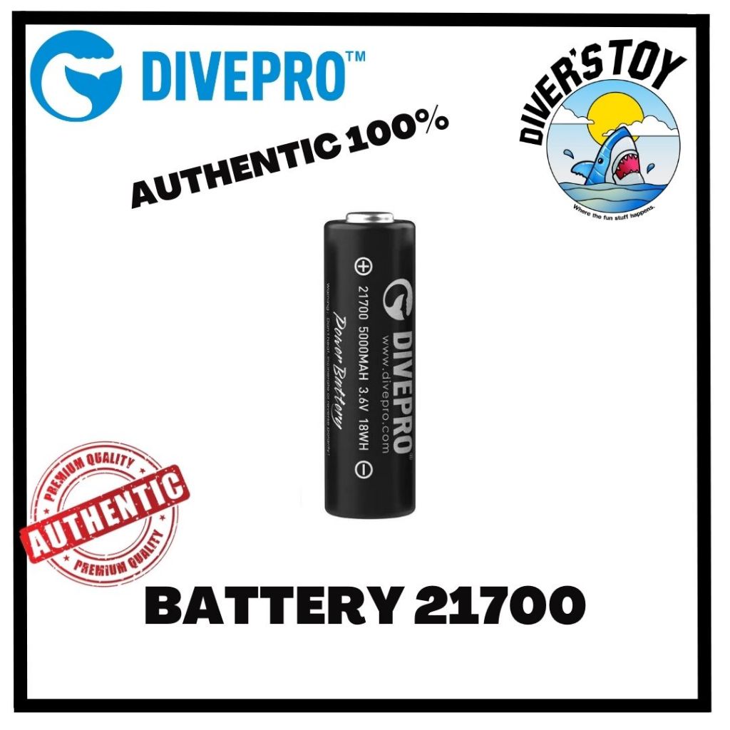 ถ่านไฟฉาย Li-ion battery cell 21700 5000mAh 3.6V 18WH DIVEPRO