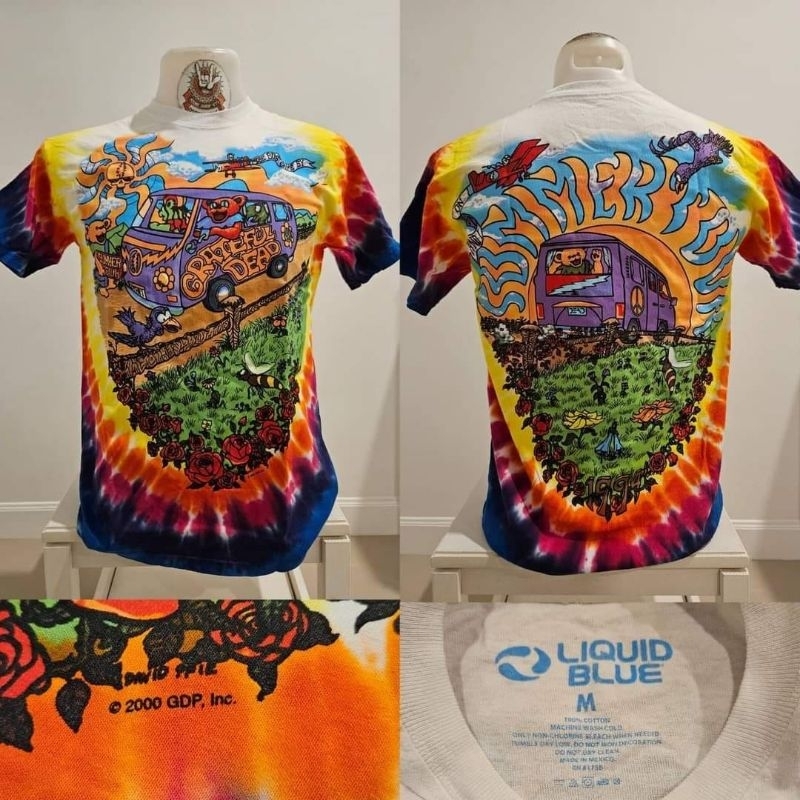 Liquid blue Grateful Dead OVP Vintage เสื้อมัดย้อม งานลิขสิทธิ์แท้ มือ1 ลิขขวิดบลู