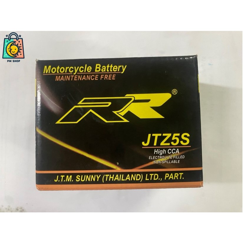 RR แบตเตอรี่ รุ่น JTZ5S (12V 5AH) แบบแห้ง (สำหรับรถจักรยานยนต์)