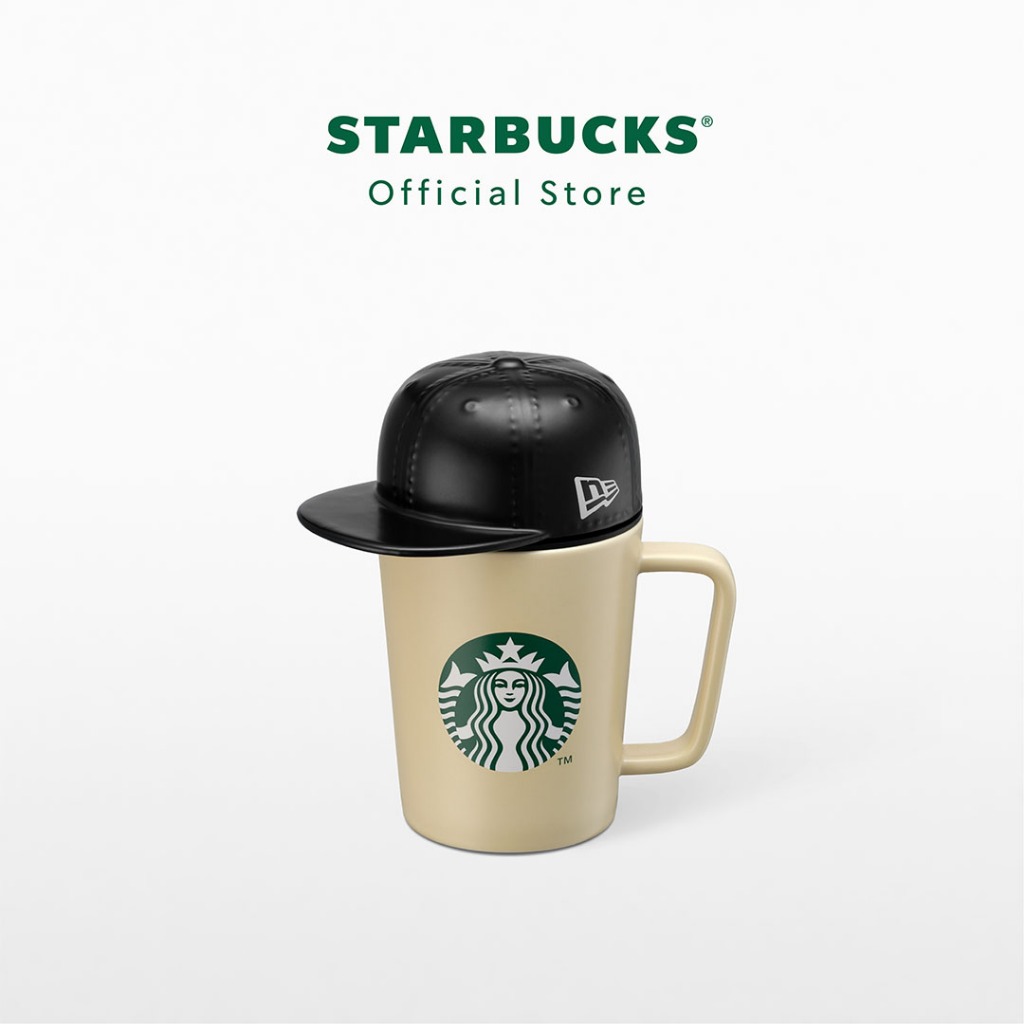 Starbucks New Era Beige with Cap Lid Mug 12oz. แก้วน้ำสตาร์บัคส์เซรามิก ขนาด 12ออนซ์ A11152496
