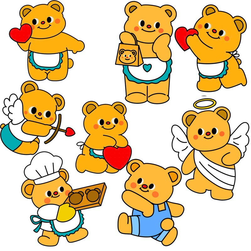 สติ๊กเกอร์รีดติดเสื้อ ตัวรีดติดเสื้อ สติ๊กเกอร์รีดร้อน น้องหมีเนย Butter bear