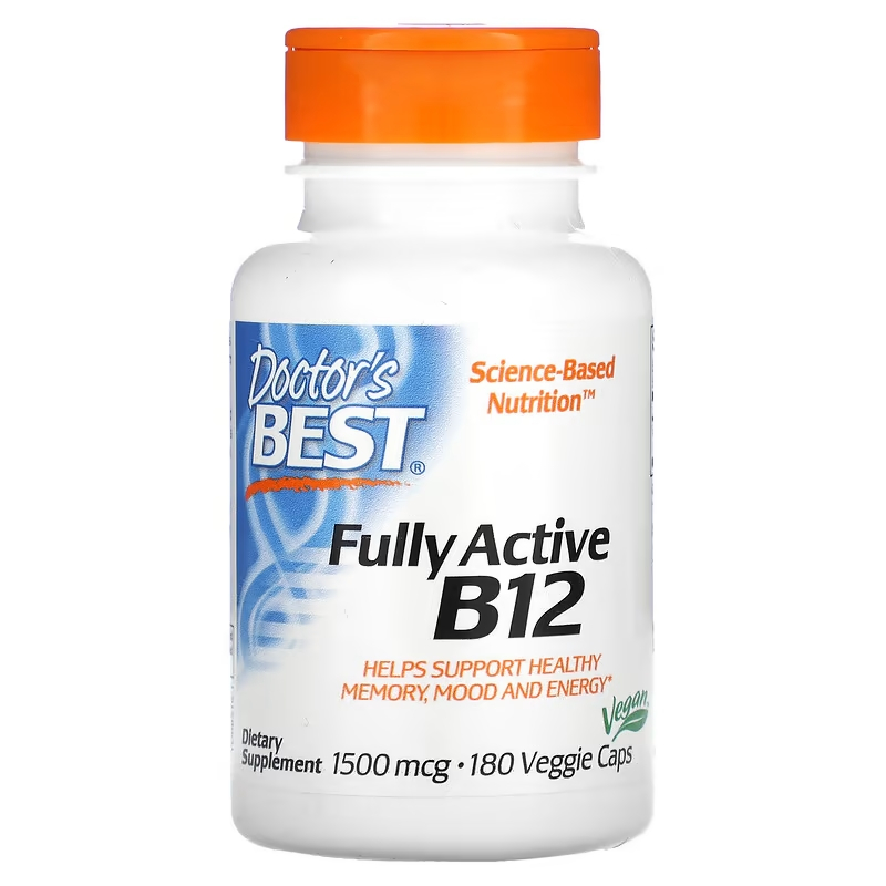 Doctor's Best - Fully Active B12 1500 mcg (180 Veggie Caps) วิตามินบี12