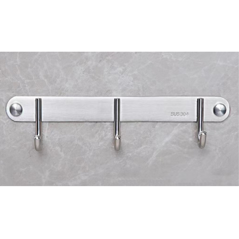 ราวตะขอ ราวแขวน อเนกประสงค์ สแตนเลส 304 แบบ 4 ความยาว 27 ซม. Stainless Steel 304 Multipurpose Hook, 4 hooks, 27 cm long