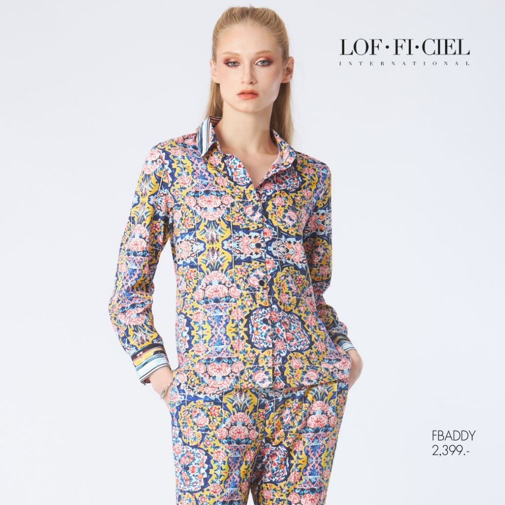LOF-FI-CIEL เสื้อเชิ้ตผู้หญิงแขนยาว Vase tile สีกรมเหลือง FBADDY ราคา ถูกที่สุด ดีลบีเคเค แกลเลอรีภาพที่ 3