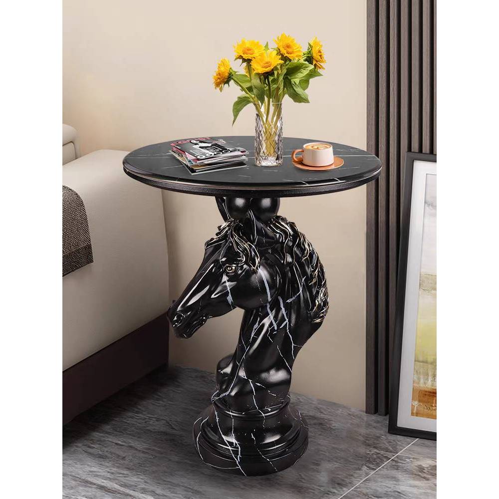 CT221D122 ZEITAKU โต๊ะข้างห้องนั่งเล่น โต๊ะกลมเล็ก ม้า Coffee table Horse
