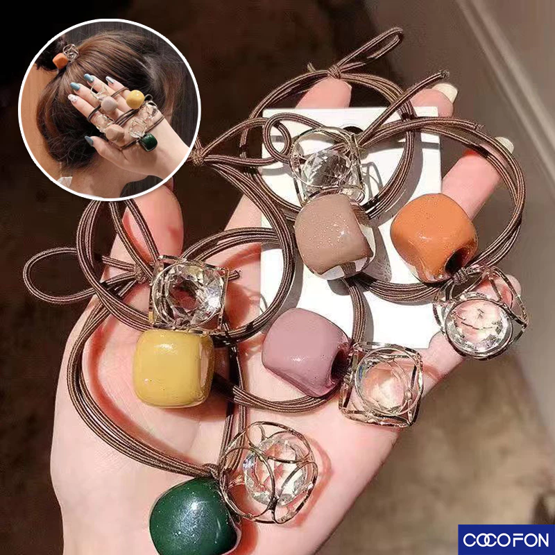 🔥พร้อมส่ง🔥#CC62 Hair band ยางรัดผมสไตล์เกาหลี ประดับลูกปัด แฟชั่น