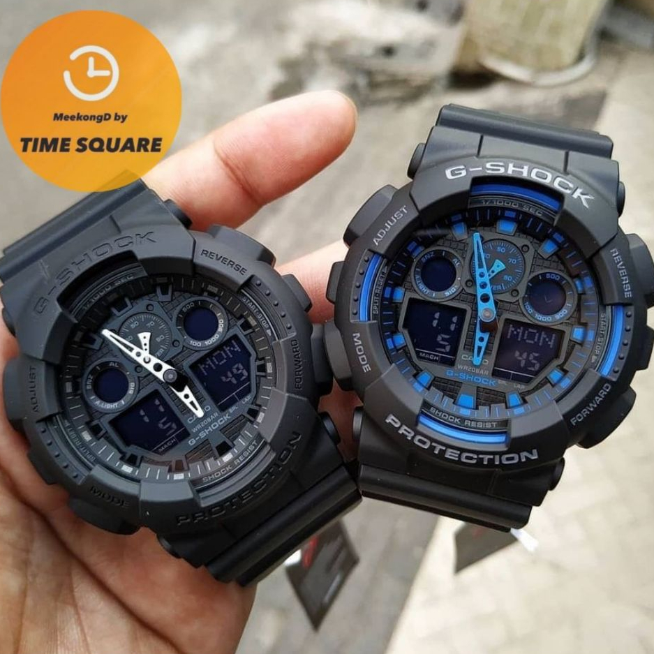 CASIO G-SHOCK GA-100 หน้าปัด51มม. นาฬิกาชาย สายเรซิน กันน้ำ200เมตร คาสิโอแท้ รับประกันศูนย์1ปี