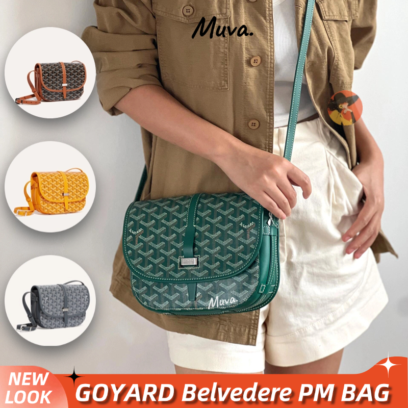 โกยาร์ด GOYARD Belvedere PM BAG ผู้ชายและผู้หญิง/สไตล์เดียวกัน/กระเป๋าสะพาย