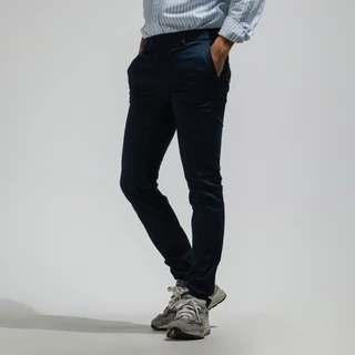 era-won กางเกงสแลคขายาว ทรง super skinny (กระบอกเล็ก) เอวยางยืด รุ่น Workday University - R สี Dark Blue