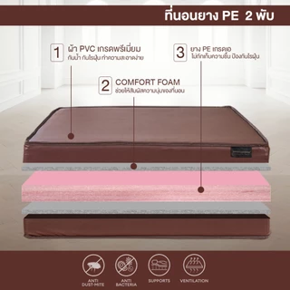 Bedisupreme ที่นอนพับ ยางPE หุ้มหนัง PVC หนา 6-8 นิ้ว ขนาด 3 ฟุต /3.5 ฟุต/ 5 ฟุต/ 6 ฟุต รุ่น Vanest