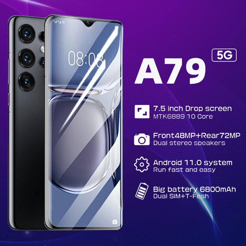 สมาร์ทโฟน A79 มือถือ 5G ใหม่ล่าสุด 7.5 นิ้ว โปรโมชั่นประกัน 1 ปี สมาร์ทโฟนเกม โทรศัพท์มือถือราคาถูก ถูกที่สุด ลดล้างสต๊อ