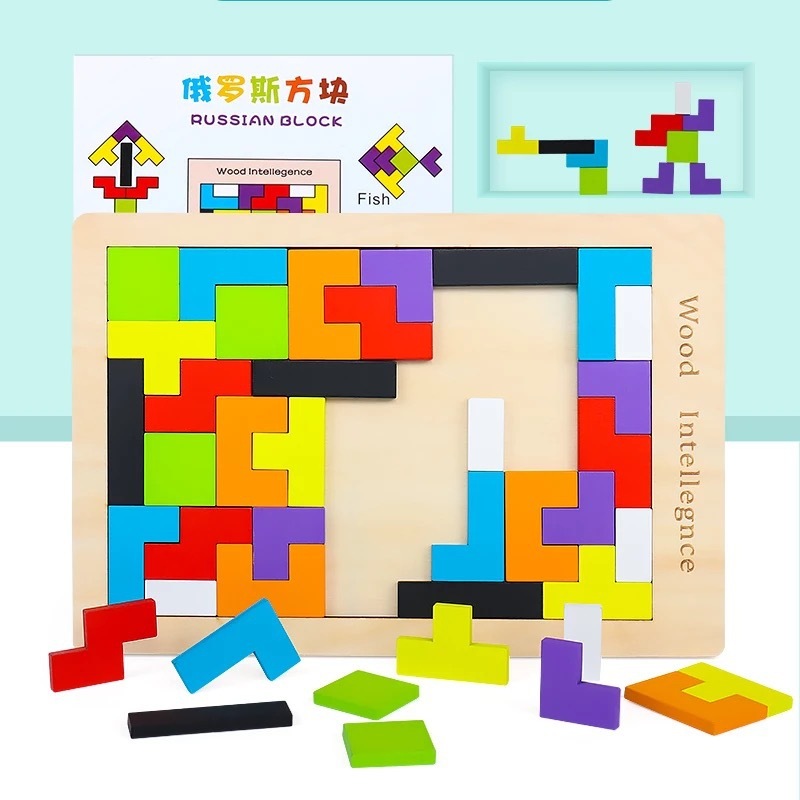 บอร์ดเกมtetris เกมเททริส เตอร์ติ เกมปริศนาฝึกสมอง กระดานตัวต่อ Dino Tetris  Puzzle ของเล่นเสริมพัฒนา