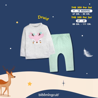 Bloomingcub Collection Pows and dreams ชุดนอนแขนยาวขายาว ผ้า 100% Cotton นุ่มสบาย ระบายอากาศดี