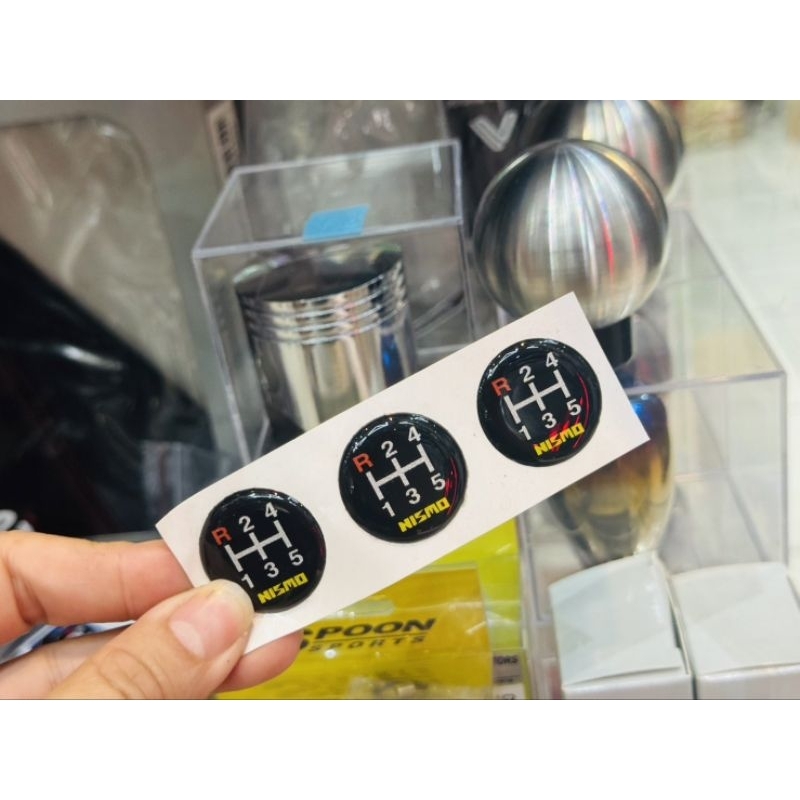 สติ๊กเกอร์ หัวเกียร์ นิสโม่ 5 เกียร์ Nismo Gear Sticker Shift knob Shifter Lever Head