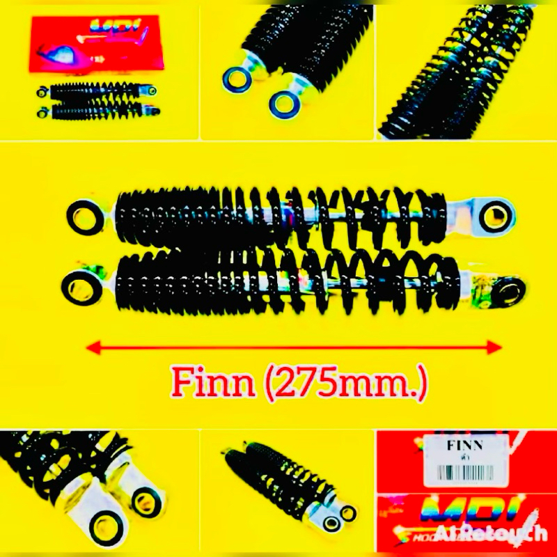 โช๊คหลัง Finn ยาว275mm. สปริงดำ : MDI