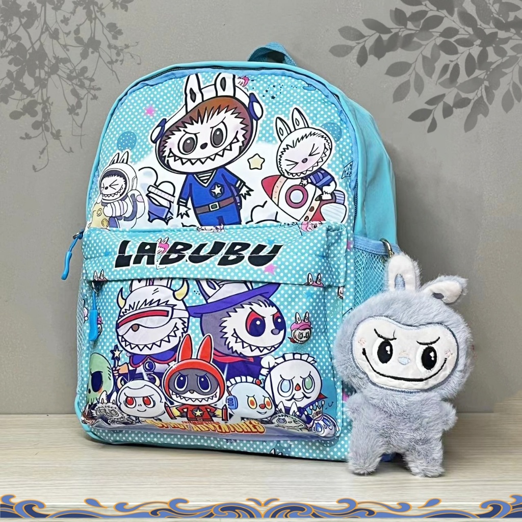 LABUBU พร้อมส่ง-ราคารดี ส่งที่ไทย สไตล์คนดังอินเทอร์เน็ต กระเป๋าเป้สะพายหลังกระเป๋านักเรีย【แถมLABUBUตัวห้อย】ส่งที่ไทย