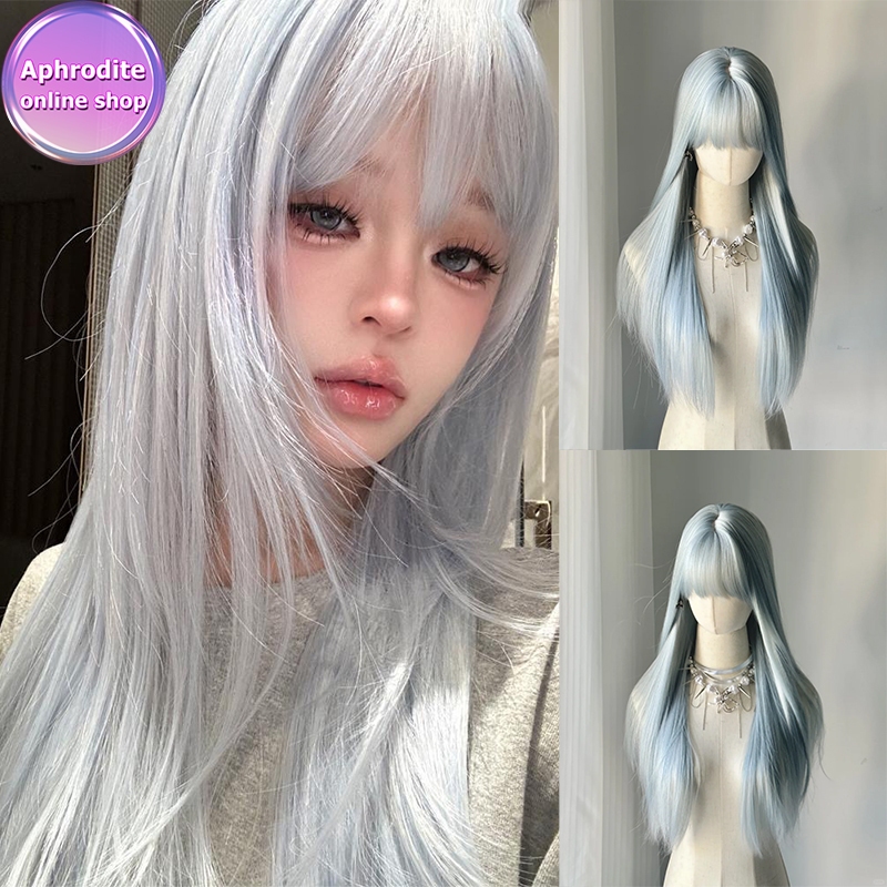 Aphrodite 65CM วิกผม Angel Ice Blue วิก วิกผมหยิกธรรมชาติ สีชมพูอ่อน สําหรับผู้หญิง