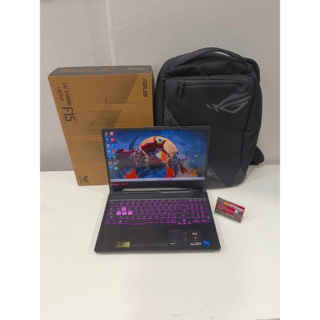 โน๊ตบุ๊คเกมส์มิ่ง ASUS TUF  มือสอง สเปค Intel Core i5-11400H  RAM : 24 GB SSD : M.2 512 GB NVIDIA Ge