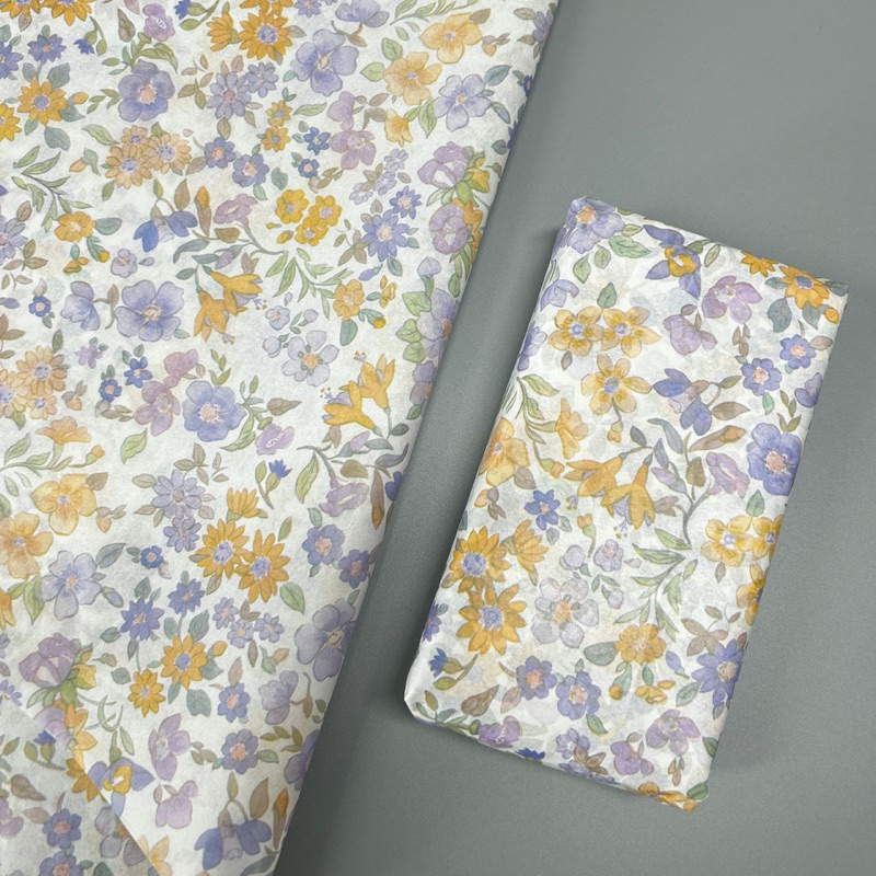 Tissue paper | กระดาษไขห่อสินค้า พิมพ์ลายดอกไม้ (แพ็คละ50ใบ)