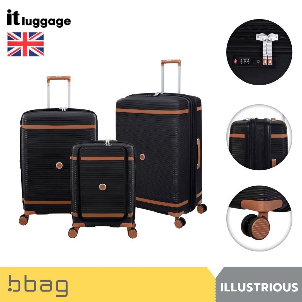 IT Luggage กระเป๋าเดินทาง รุ่นอิลลัสเทรียส 3108A ขยายได้ 20% วัสดุ PP ล้อคู่ TSA Lock ช่อง Laptop 15