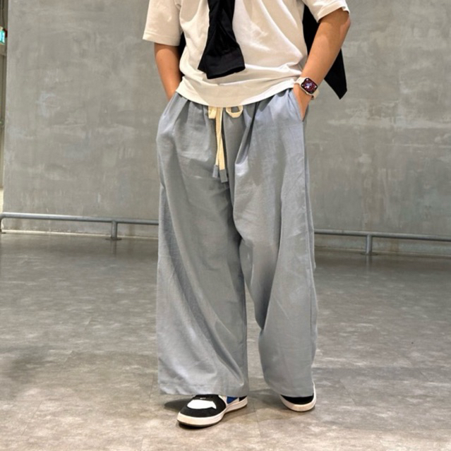 (🔥ส่งด่วน🔥)fitment - พร้อมส่ง กางเกงขายาวโอเวอร์ไซส์สีเทา smoke