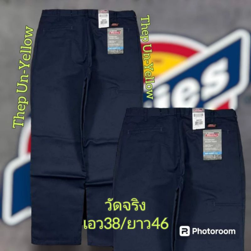 #Dickies_ขายาว_สีกรมท่าเข้ม_เอว38/ยาว46_รุ่น7112738DN_5กระเป๋า_ป้ายห้อย_ผ้าแข็งยังไม่ผ่านน้ำ 💥แท้100