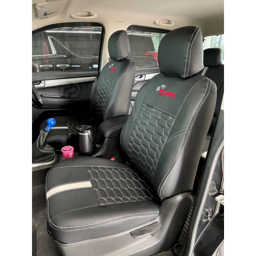 หุ้มเบาะสวมทับตรงรุ่น isuzu d-max cab 2012-2019 คู่หน้า ลายสปอร์ต