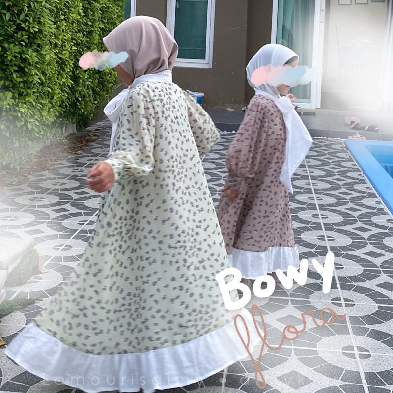 lamourisaimy Sale Bowy flara dress เดรสคุณหนูคอโบว์ เดรสลูกสาว หนูน้อยมุสลิม