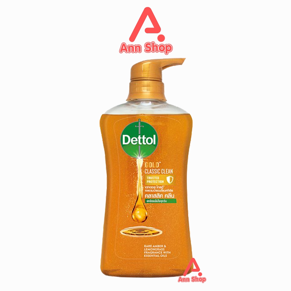 เดทตอล โกลด์ เจลอาบน้ำ คลาสสิค คลีน 500 มล. [1 ขวด สีทอง] Dettol Gold Classic Clean ครีมอาบน้ำ สบู่เหลวอาบน้ำ