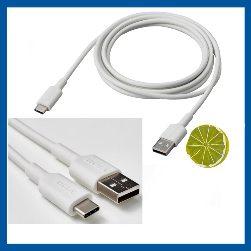 SITTBRUNN ซิตต์บรุนน์ สายพอร์ต USB-A และ USB-C, ขาว, 2 ม.
