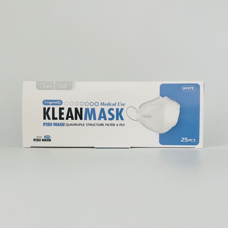 (สีขาว กล่อง) Klean Mask LF99 (ป้องกันPM2.5) 4ชั้น 25ชิ้น/กล่อง Longm