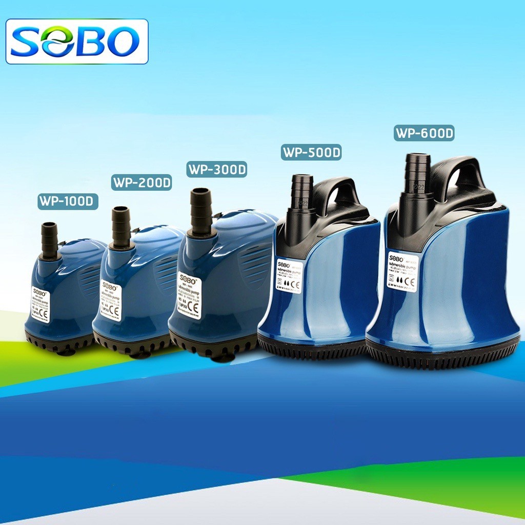 ปั๊มน้ำไดโว่ ปั๊มน้ำพุ ปั๊มตู้ปลา SOBO WP-100D, WP-200D, WP-300D, WP-400D, WP-500D โซโบ sobo