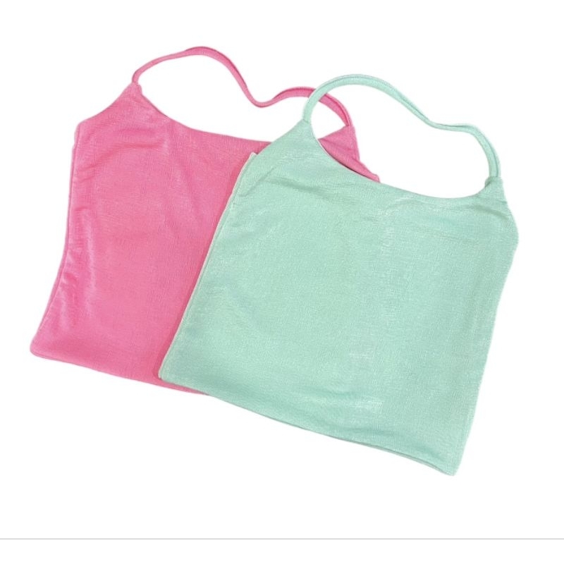 เสื้อครอปคล้องคอ ผ้าวิ้ง✨Jeno Top🎧 - รูปที่ 2