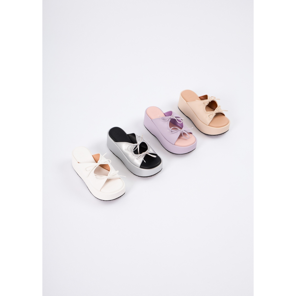 [8.8ลด30% โค้ด30WOW88] Kalla lily รองเท้า ส้นตึก รุ่น เนเน่ NENE  ส้นตึกผูกโบว์สไตล์เวียดนามเวียดใจ 