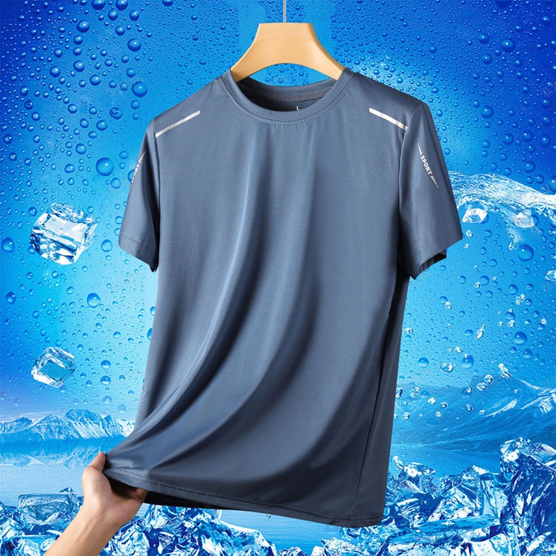 ใหม่ พร้อมส่งเสื้อยืดแขนสั้นคอกลมผู้ ผ้าเรยอน แบบบาง ระบายอากาศ ทรงหลวม สไตล์เกาหลี เหมาะกับฤดูร้อ เสื้อยืดวิ่งฝึกซ้อมก