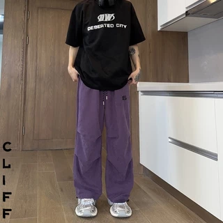 CLIFF กางเกงขายาวผู้ชาย ขากว้าง รุ่นทรงกระบอกตรง สไตล์อเมริกันวินเทจ ลำลอง แบบหลวม แมทช์ลุคง่าย