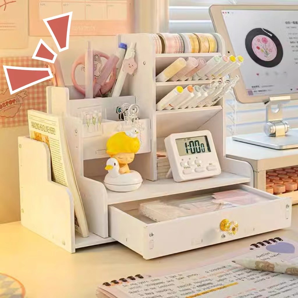 ชั้นหนังสือ ชั้นวางหนังสือบ เก็บหนังสือ เครื่องสําอา styleมินิมอล Cutie world