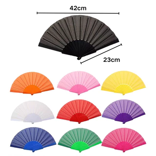 พัด พัดพลาสติก พัดสี พับได้ พัดจีน ความยาว 23CM