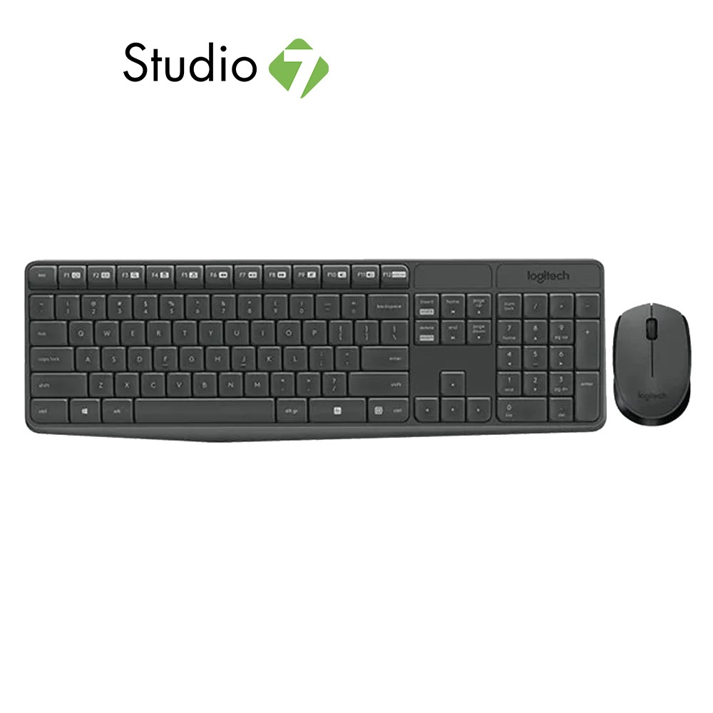 เมาส์และคีย์บอร์ดไร้สาย Logitech Wireless Mouse + Keyboard MK235 Black (TH/EN) by Syudio7
