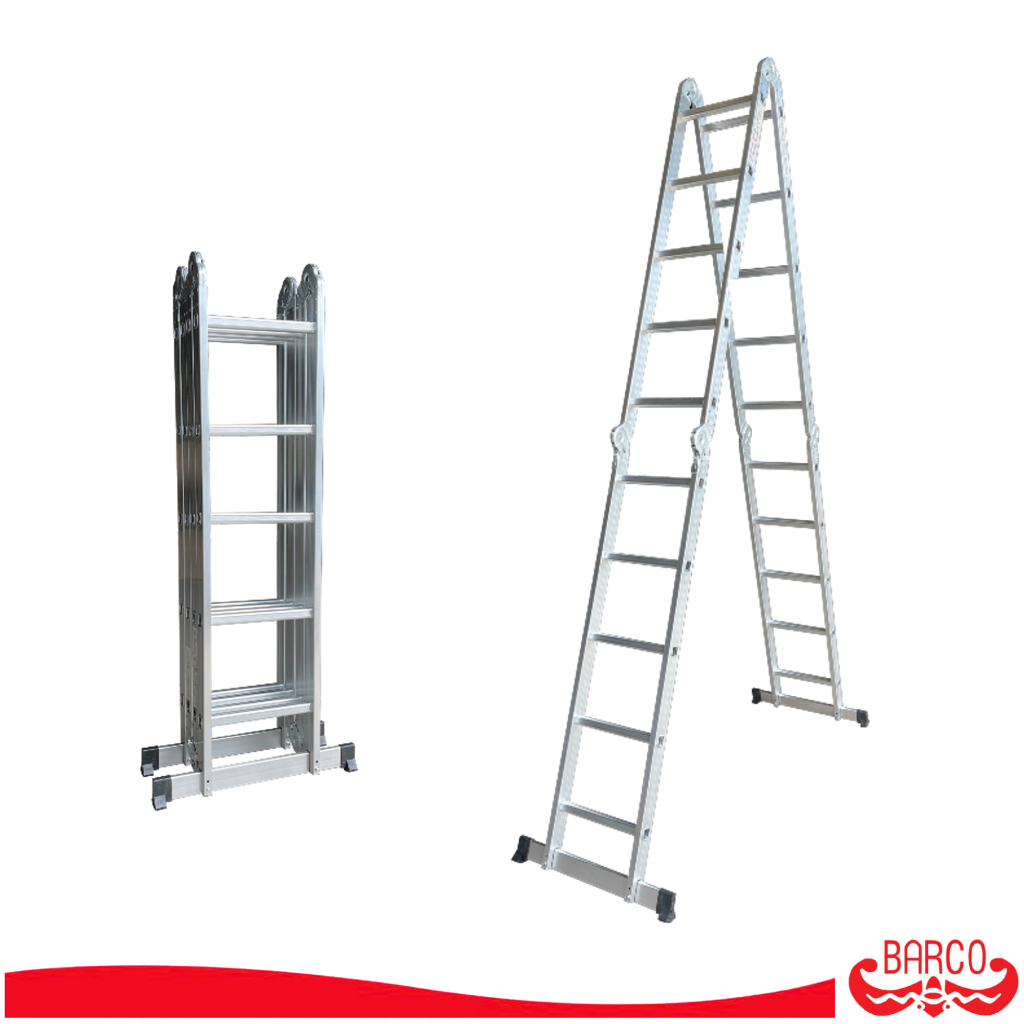 BARCO บันไดอเนกประสงค์อลูมิเนียม (ข้อต่อดั้งเดิม) รุ่น M4 4x5 20 ขั้น 5.64 เมตร รับได้ 150 กิโลกรัม
