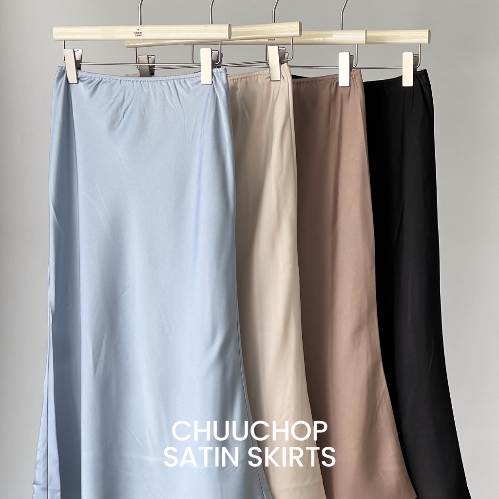 chuuchop(C8336)Chuuchop satin skirt กระโปรงผ้าซาตินทรงหางปลา